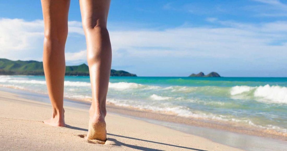 Walking on the beach: 5 benefits of walking barefoot on the beach sand.