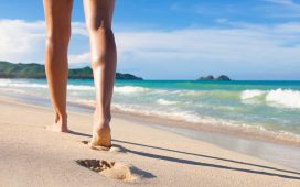 Walking on the beach: 5 benefits of walking barefoot on the beach sand.